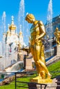 Golden statue in Petergof, St. Petersburg, Russia