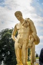 Golden statue of the Grand Cascade in Peterhof Palace St Petersburg Russia Royalty Free Stock Photo