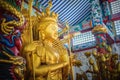 Golden statue of Guan Yin with 1000 hands. Guanyin or Guan Yin i