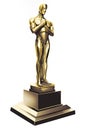 Golden statue illustration. Ceremony Awards. White background