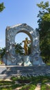 Golden statue of Johann Strauss in Stadtpark, Vienna Royalty Free Stock Photo