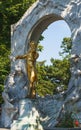 Golden statue of Johann Strauss in Stadtpark, Vienna Royalty Free Stock Photo