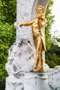 Golden statue Johann Strauss in Stadtpark, Vienna Royalty Free Stock Photo