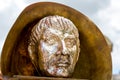 Golden statue of Julius Ceasar Royalty Free Stock Photo