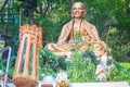 Golden statue of Kru Ba Sri Wichai, the most famous Buddhist mon Royalty Free Stock Photo