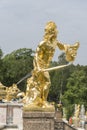 Golden statue of Perseus on the Grand Cascade in Peterhof Palace St Petersburg Russia Royalty Free Stock Photo