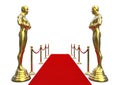 Golden statue with red carpet