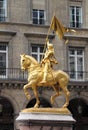 Golden statue of Saint Joan of Arc in Paris Royalty Free Stock Photo