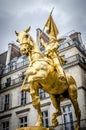 The golden statue of Saint Joan of Arc Royalty Free Stock Photo