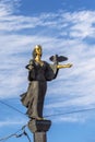 Golden statue of Saint Sophia in Sofia, Bulgaria