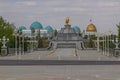 Golden Statue of Saparmurat Niyazov in Ten Years of Independence Park in Ashgabat, capital of Turkmenistan. Oguzkhan