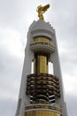 Golden statue of Turkmenbashi, Ashgabat, Turkmenistan Royalty Free Stock Photo
