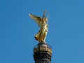 The Golden Statue of Victoria On Top of The Victory Column in Berlin, Germany Royalty Free Stock Photo