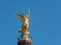 The Golden Statue of Victoria On Top of The Victory Column in Berlin, Germany Royalty Free Stock Photo