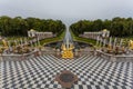 Golden statues and fountains in the garden of Peterhof palace in St Petersburg, Russia Royalty Free Stock Photo