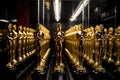 Golden statues in the interior of the Museum of Modern Art, Istanbul, Turkey