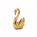 A golden statuette of a swan with raised wings Royalty Free Stock Photo