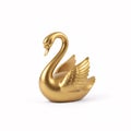 A golden statuette of a swan with raised wings Royalty Free Stock Photo