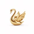 A golden statuette of a swan with raised wings Royalty Free Stock Photo