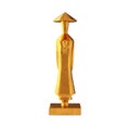 Golden Statuettes as Symbol of Vietnam Woman or Man. 3d Rendering