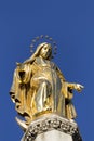 Golden staue of virgin mary