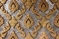 Golden Stencil Texture Image, Thai Temple Wall, Asian Style.