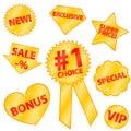 Golden stickers Royalty Free Stock Photo