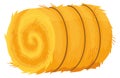 Golden straw bale. Hay roll cartoon icon