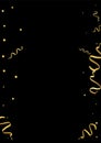 Golden Streamer Decoration Vector Black