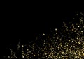 Golden Streamer Isolated Vector Black Background