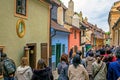 Golden Street or Golden Alley in Prague, Czech Republic. Royalty Free Stock Photo