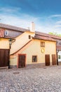 Golden street inside of Old Royal Palace in Prague, Czech Republic. Royalty Free Stock Photo