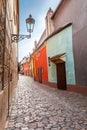 Golden street inside of Old Royal Palace in Prague, Czech Republic. Royalty Free Stock Photo