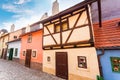 Golden street inside of Old Royal Palace in Prague, Czech Republic. Royalty Free Stock Photo