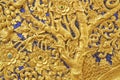 Golden stucco sculpture in Thai temples