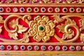 Golden stucco Thai art style in temple Royalty Free Stock Photo