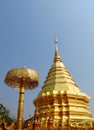 Golden stupa in a Buddhist Temple Wat Phrathat Doi Suthep Royalty Free Stock Photo