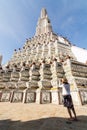 Golden stupa inside of Emerald Buddha temple on a sunny day in Bangkok, Thailand Royalty Free Stock Photo