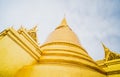 Golden Stupa of Temple of the Emerald Buddha.  Wat Phra Si Rattana Satsadaram.  Wat Phra Kaew. landmark of Bangkok Thailand with Royalty Free Stock Photo