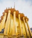 Golden Stupa of Temple of the Emerald Buddha.  Wat Phra Si Rattana Satsadaram.  Wat Phra Kaew. landmark of Bangkok Thailand with Royalty Free Stock Photo