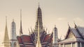 Golden Stupa of Temple of the Emerald Buddha.  Wat Phra Si Rattana Satsadaram.  Wat Phra Kaew. landmark of Bangkok Thailand Royalty Free Stock Photo