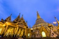 Golden stupa traditional temple architecture at shwedagon pagoda Yangon Myanmar south east asia Royalty Free Stock Photo