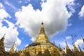 Golden stupa traditional temple architecture at shwedagon pagoda Yangon Myanmar south east asia Royalty Free Stock Photo