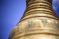 Golden stupa traditional temple architecture at shwedagon pagoda Yangon Myanmar south east asia Royalty Free Stock Photo