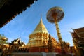Golden stupa at Wat Phra That Doi Suthep, tourist attraction and popular historical temple of Chiang Mai, Thailand.