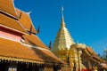 Golden Stupa at Wat Phrathat Doi Suthep in Chiang Mai, Thailand. The Temple was originally built in AD 1383 Royalty Free Stock Photo