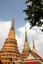 Golden stupas of Wat Pho, or Wat Po, the Buddhist temple in the Phra Nakhon District, Bangkok, Thailand