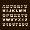 Golden Style Upper Case Letters and Numbers Collection