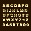 Golden Style Upper Case Letters and Numbers Collection