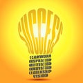Golden Success word bulb